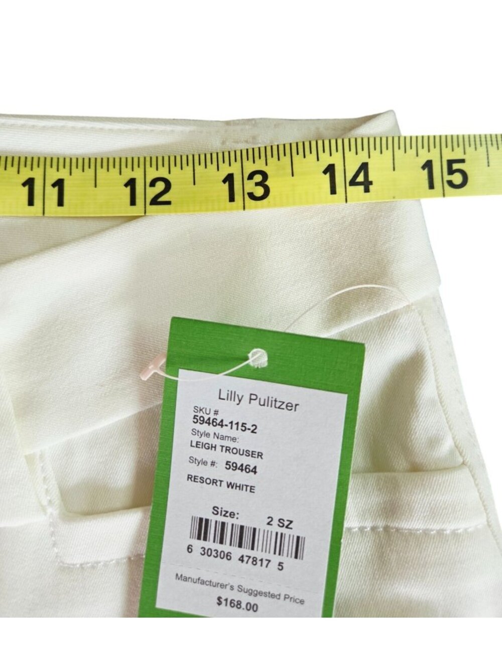 Lilly Pulitzer Leigh Trouser Resort White Size 2 Cotton Blend Womens Pants New W - Picture 9 of 10